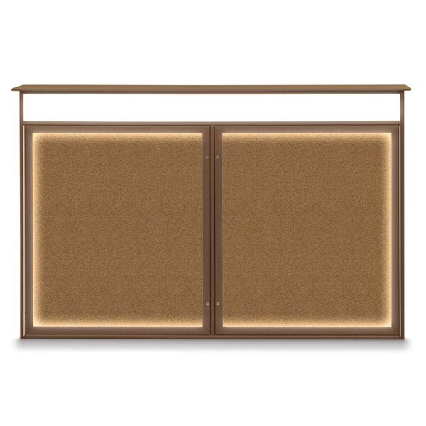 Sliding Door Wood Corkboard, 48"x36", Waln